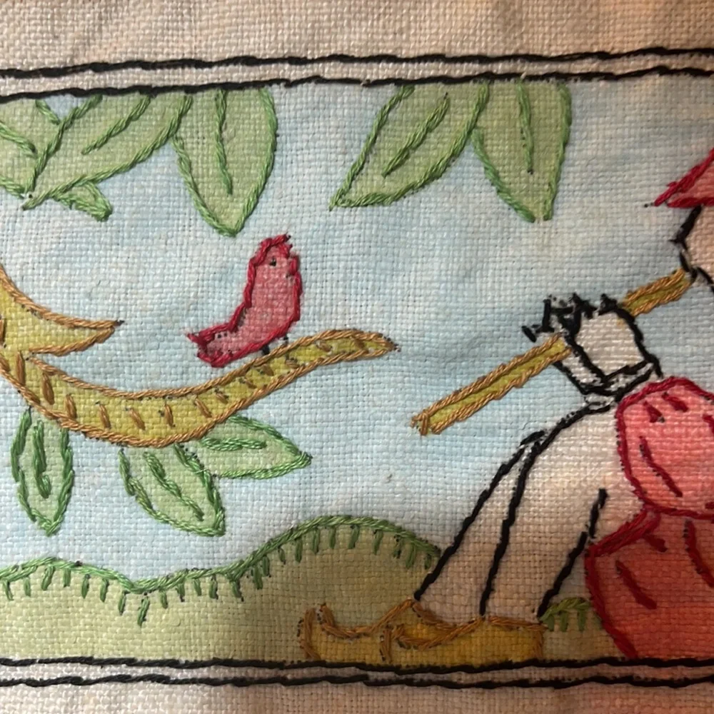 Handmade vintage cross stitch tapestry not framed